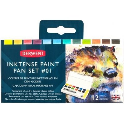 Akvarelové barvy Derwent Inktense Paint Pan Set 01