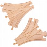 Bigjigs Rail Dřevěné koleje třícestná výhybka 2ks – Sleviste.cz