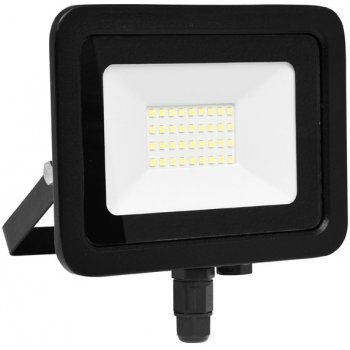 Ecolite Černý LED reflektor 30W SMD s pohybovým čidlem