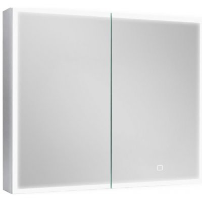 SAT Zrcadlová skříňka s osvětlením 80x60 cm kov hliník SATZGALED8060AL – Zboží Mobilmania