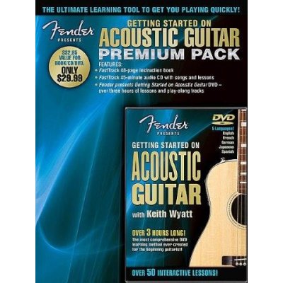 Fender Presents Getting Started On Acoustic Guitar Premium Pack noty na kytaru +CD & DVD
