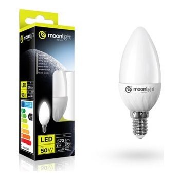 Moonlight LED žárovka E14 220-240V 5W 405lm 6000k studená 25000h 2835 37mm/100mm