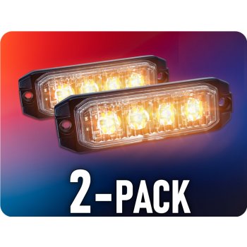 KAMAR LED výstražné světlo 4xLED, 12W, 4 módy, 12/24V/2-PACK! [L1892]