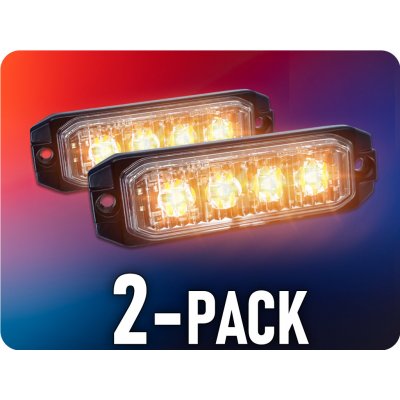 KAMAR LED výstražné světlo 4xLED, 12W, 4 módy, 12/24V/2-PACK! [L1892] – Sleviste.cz