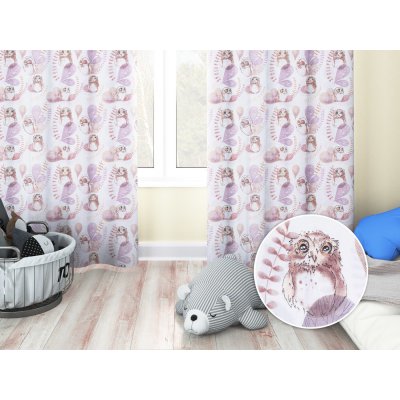 Biante Dětský bavlněný závěs Sandra SA-284 Hnědé sovy 150x230 cm – Sleviste.cz