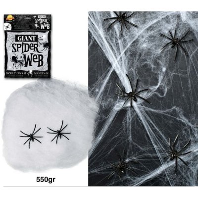 Pavučina bílá s 4 pavouky Halloween 550 g – Hledejceny.cz