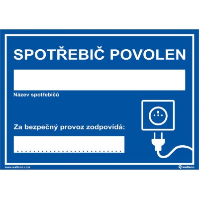 Walteco Spotřebič povolen, 210x148mm, samolepka , 20066 – Hledejceny.cz