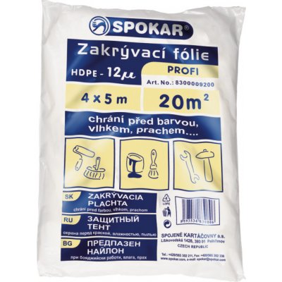 Spokar ZAKRÝVACÍ FÓLIE 12µm (MIKRONŮ) - 4 × 5 m - – Zboží Mobilmania