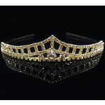 B-Top svatební korunka do vlasů s hnědými krystaly zlatavá – Zboží Mobilmania