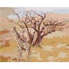 Malování podle čísla zuty Žirafa v Keni, 80×100 cm, vypnuté plátno na rám