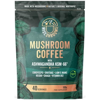 Wiseshrooms Káva Houbová s Ashwagandhou KSM-66 Lion's Mane a B12 100 g – Zboží Dáma