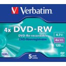 Verbatim DVD-RW 4,7GB 4x, jewel, 5ks (43285)