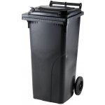 Meva popelnice s víkem, plastová, černá, 120 l MT0004-3 – Zboží Mobilmania