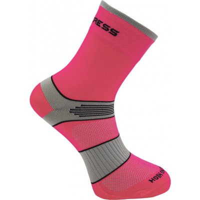 Progress CYCLING HIGH SOX cyklistické ponožky neon růžová/šedá – Zboží Mobilmania