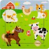 Dřevěná hračka Viga puzzle 9 dílků domácí zvířátka
