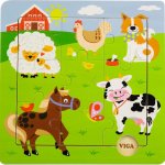 Viga puzzle 9 dílků domácí zvířátka – Zbozi.Blesk.cz