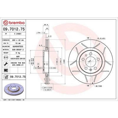 Brzdový kotouč BREMBO MAX 09.7012.75 – Hledejceny.cz