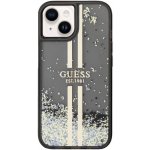 Guess Liquid Glitter Gold Stripe iPhone 15 - šedé