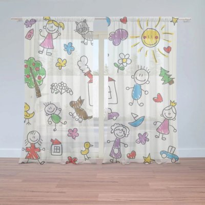 Záclony Malování 2: 2 ks - 150x250 cm - Sablio – Hledejceny.cz