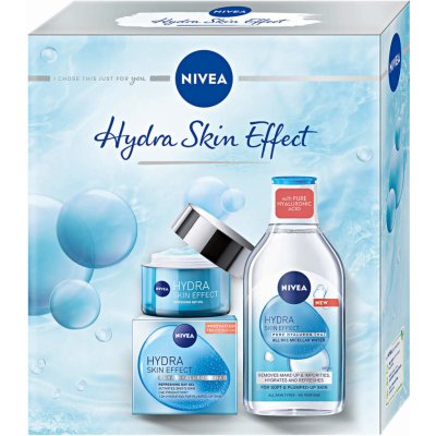 Nivea Hydra Skin Effect denní gelový krém 50 ml + micelární voda 400 ml dárková sada – Zboží Mobilmania
