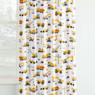 Goldea dětský bavlněný závěs - nákladní auta a bagry 280x150 cm – Hledejceny.cz