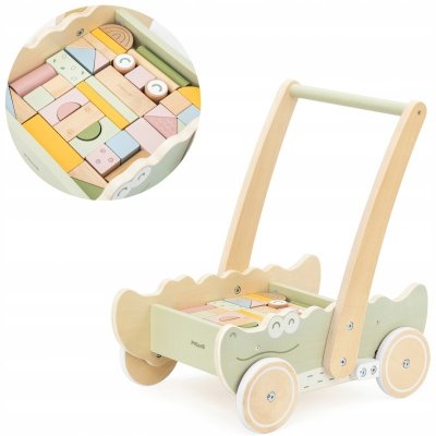 Viga Dřevěný vozík na kostky krokodýl pchací – Sleviste.cz