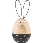 Černo-hnědá dřevěná dekorativní figurka vejce králík Ø 6*14 cm – Hledejceny.cz