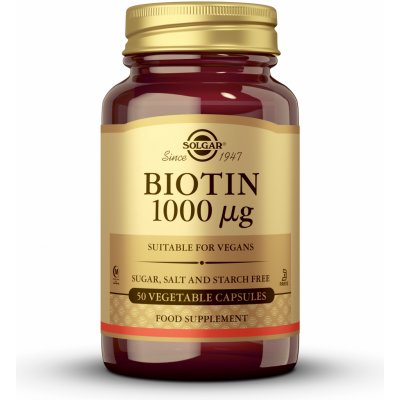 Solgar Biotin 1000 mcg 50 rostlinných kapslí – Hledejceny.cz