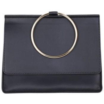 Italské Černé kožené crossbody Angelina