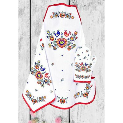 Forbyt kuchyňská zástěra FOLKLOR červená 64x76cm – Sleviste.cz