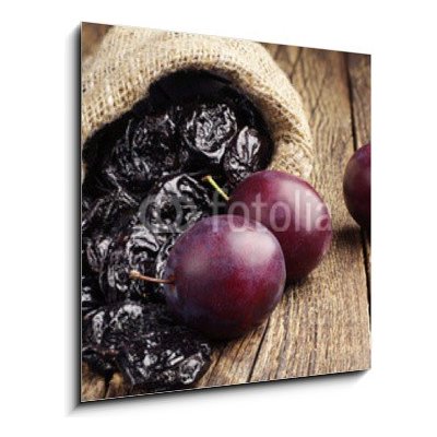 Obraz 1D - 50 x 50 cm - Prunes with plums in small sack Slivky se švestkami v malém pytli – Zbozi.Blesk.cz