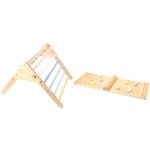 EliNeli dřevěnáPiklerové trojúhelník 59 cm set s montessori prknem pastelový – Sleviste.cz