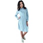 Be MaaMaa těhotenské šaty tunika dlouhé rukáv modré – Zboží Mobilmania