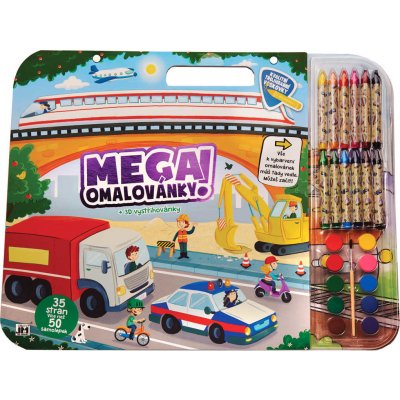 Jiri Models Mega omalovánkový set Doprava s voskovkami a barvičkami – Hledejceny.cz