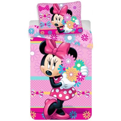 Dadka Jerry Fabrics Minnie bows and flowers bavlna povlečení 70x90 140x200 – Zboží Dáma