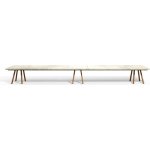 Tribu Teakový jídelní stůl Vis a Vis, obdélníkový 700x99x75 cm, rám teak, deska travertine – Zboží Mobilmania