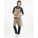Chaud Devant Kuchařská zástěra s náprsenkou Forene Cross Mud Denim Sand – Hledejceny.cz