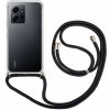 Pouzdro a kryt na mobilní telefon Pouzdro TopQ Xiaomi Redmi Note 12 s černou šňůrkou průhledný
