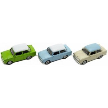 WELLY Auto retro model Trabant 7cm volný chod kov 3 barvy 1:60