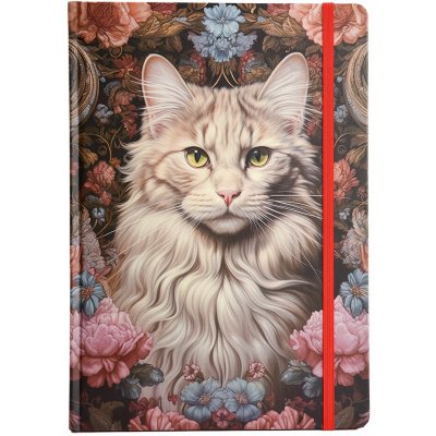 ARGUS Zápisník bílo-hnědá kočka 17,6 x 25 cm – Zboží Dáma