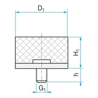 D D50-H40 M10x28 silentblok | Zboží Auto