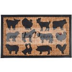 ESSCHERT DESIGN Gumová "BEST FOR BOOTS" s kokosovým vláknem Zvířátka z farmy přírodní s černou 76 x 45 cm – Zboží Dáma