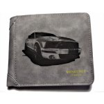 Pánska světle šedá peněženka z eko kůže s motivem Ford Mustang GT 500 Shelby – Sleviste.cz