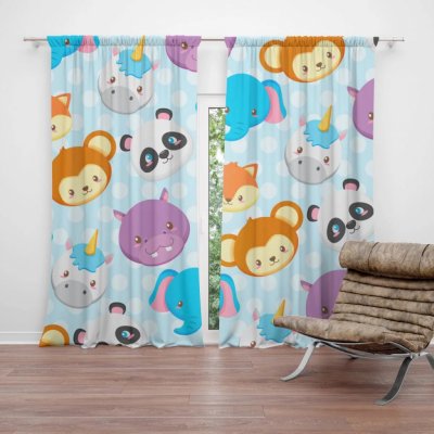 Závěsy Zoo pro děti: 2 ks - 140x250 cm - Sablio – Hledejceny.cz