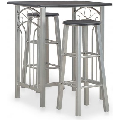 zahrada-XL 3dílný barový set dřevo a ocel černý 284396 – Hledejceny.cz