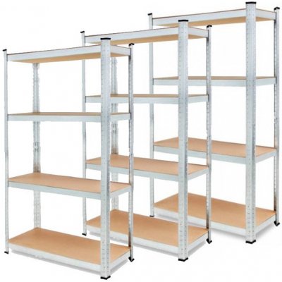 Fistar 3 x Regál 1800 x 900 x 300 mm zinek 4 police stříbrná – HobbyKompas.cz