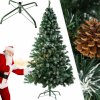 Vánoční stromek tectake umělý vánoční stromek se šiškami a kovovým stojanem 180 cm zelený
