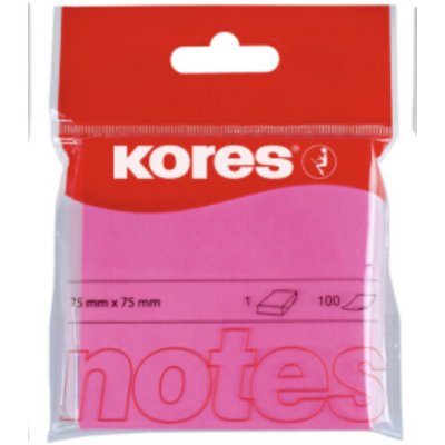 Bloček Kores 75x75 mm růžové 100listů – Hledejceny.cz