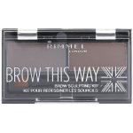 Rimmel London Brow This Way paletka pro úpravu obočí 002 medium brown 2,4 g – Sleviste.cz