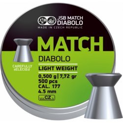 Diabolky JSB Green Match Light Weight 4,49 mm 500 ks